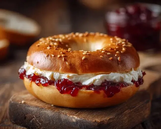 Bagel with Cream Cheese/Jelly